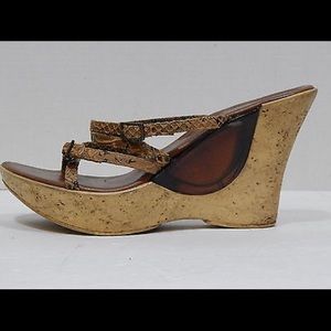 ALDO Shoes Carved Wedges Leather Italy SIZE 40